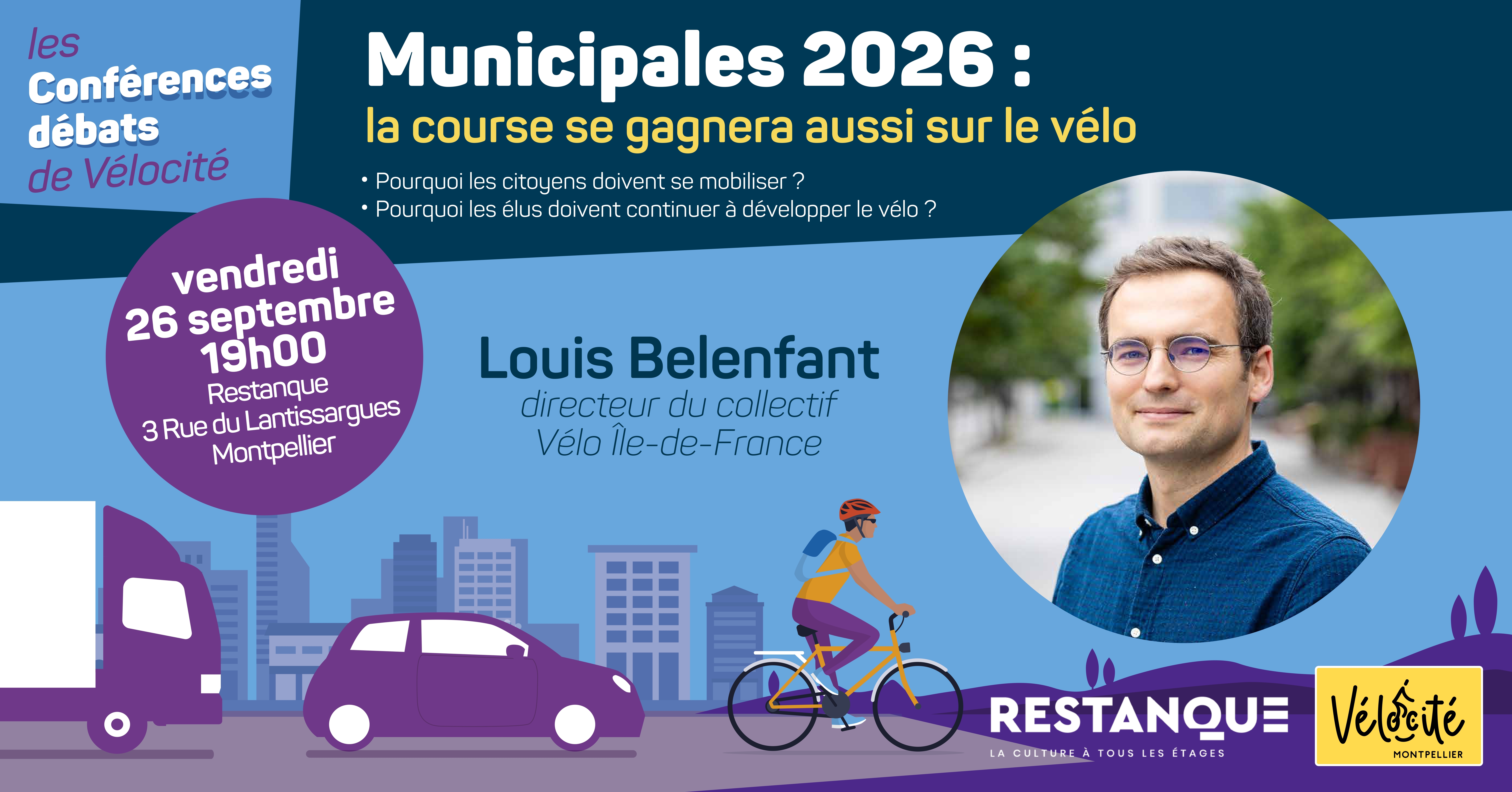 Conférence-débat : Municipales 2026, la course se gagnera aussi sur le vélo; lieu: Restanque