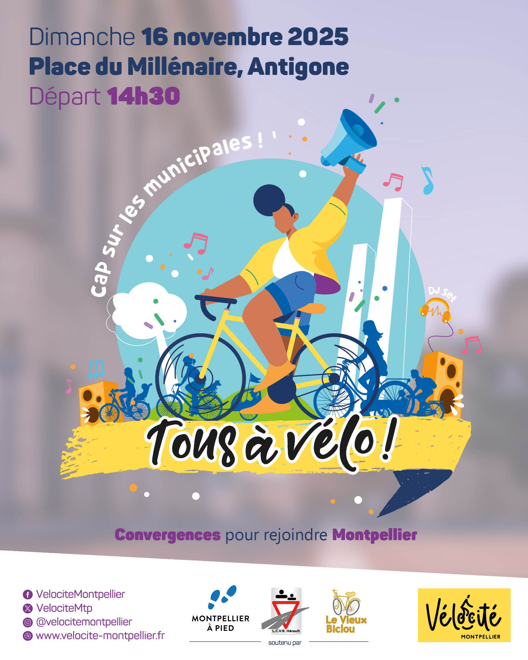 Manifestation Tous à Vélo 2025; lieu: Place du millénaire, Montpellier