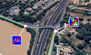 Discontinuité cyclable entre St Clément de Rivière et Grabels