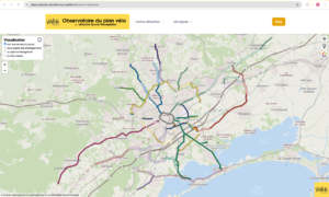 Carte interactive de l'observatoire des vélolignes