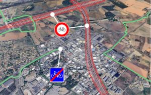 Boirargues, la M66 est infranchissable à vélo