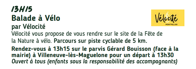 A vélo vers la fête de la nature à Villeneuve-lès-Maguelone